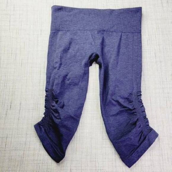 Lululemon‎ The Flow Crop II Leggings Yoga Athletic Heathered Purple Size 8 - Picture 1 of 6